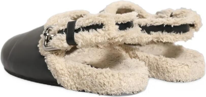 Dolce & Gabbana shearling-lined buckle-fastening slides sandals Zwart - Foto 4