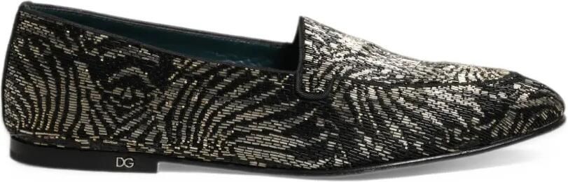 Dolce & Gabbana silver-embellished loafers Zwart
