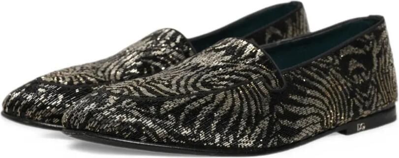 Dolce & Gabbana silver-embellished loafers Zwart - Foto 5