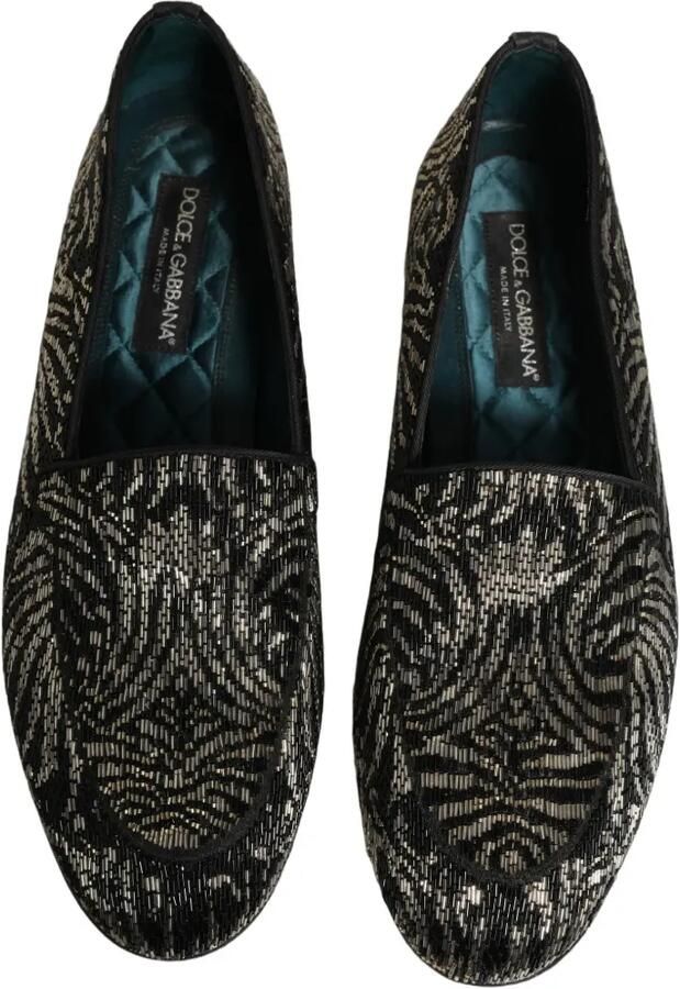 Dolce & Gabbana silver-embellished loafers Zwart - Foto 2