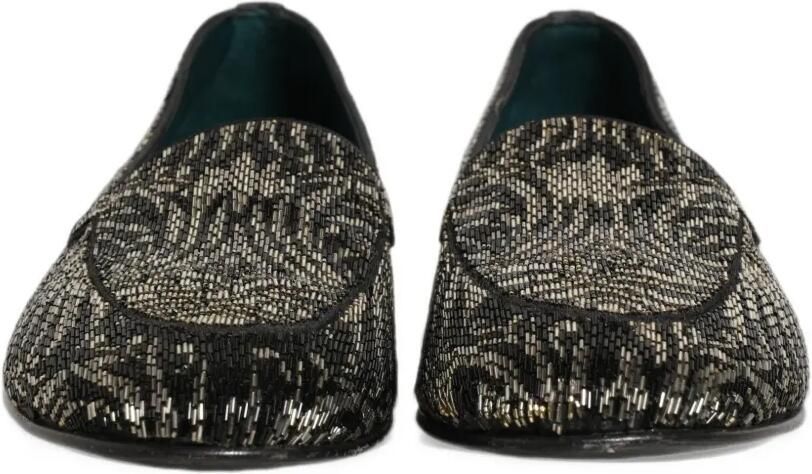 Dolce & Gabbana silver-embellished loafers Zwart - Foto 3