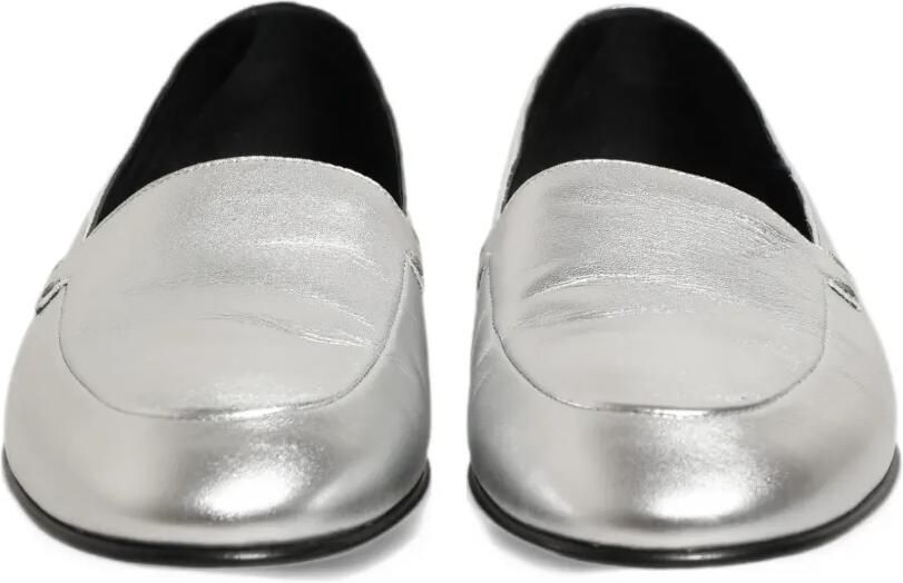 Dolce & Gabbana silver-leather DG-logo slip-on loafers Zilver - Foto 3