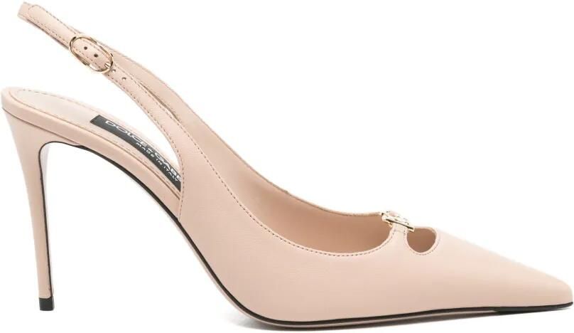 Dolce & Gabbana Slingback pumps met DG-logo Beige