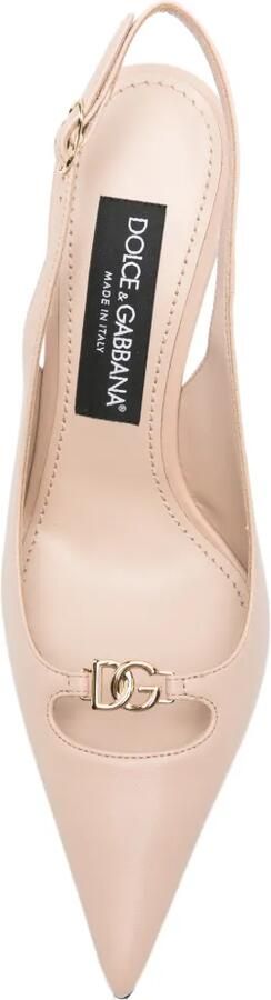 Dolce & Gabbana Slingback pumps met DG-logo Beige - Foto 4