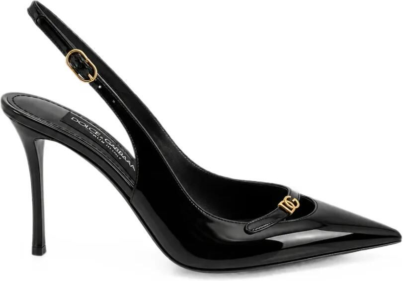 Dolce & Gabbana Slingback pumps met logo Zwart