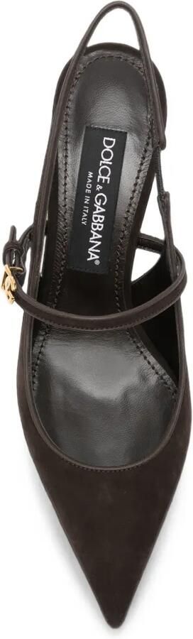 Dolce & Gabbana Slingback pumps met logoplakkaat Bruin - Foto 4