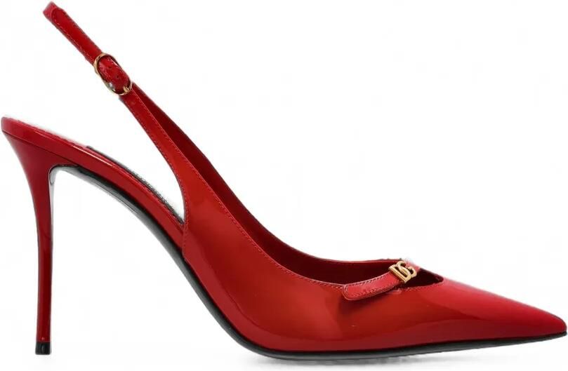 Dolce & Gabbana Slingback pumps met logoplakkaat Rood