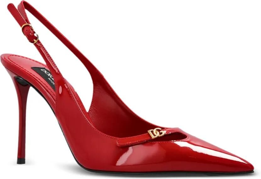 Dolce & Gabbana Slingback pumps met logoplakkaat Rood - Foto 4