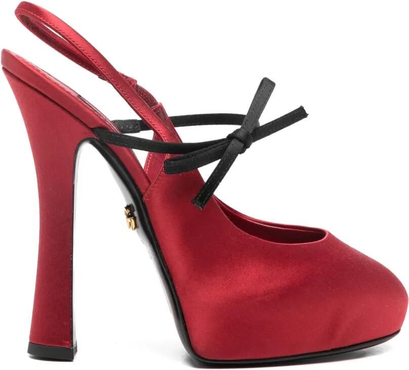 Dolce & Gabbana Slingback pumps met strikdetail en hak Rood