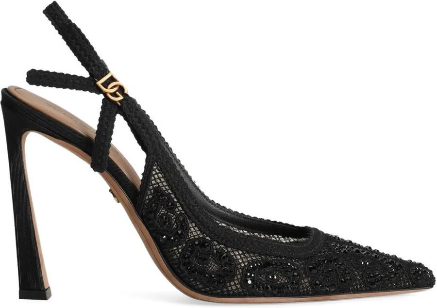 Dolce & Gabbana Slingback pumps van kant Zwart
