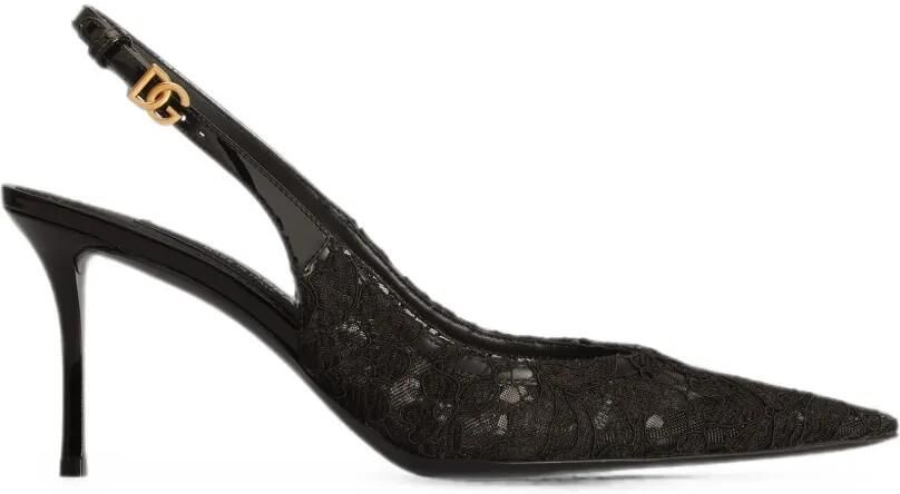Dolce & Gabbana Slingback pumps van kant Zwart