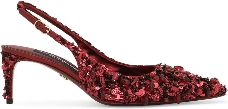 Dolce & Gabbana Slingback pumps verfraaid met kristallen Rood