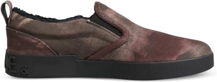 Dolce & Gabbana Slip-on sneakers met abstracte print Rood