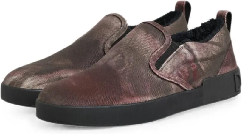 Dolce & Gabbana Slip-on sneakers met abstracte print Rood - Foto 3