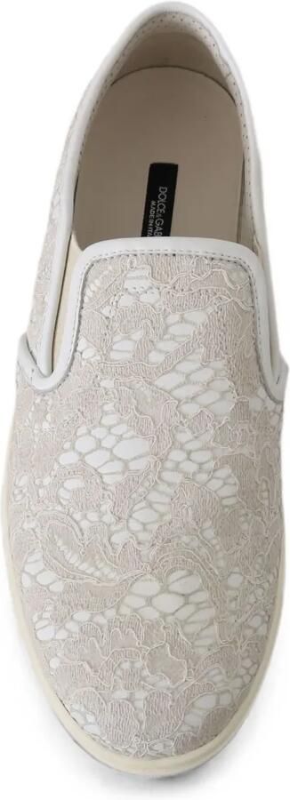 Dolce & Gabbana Slip-on sneakers verfraaid met kant Wit - Foto 3