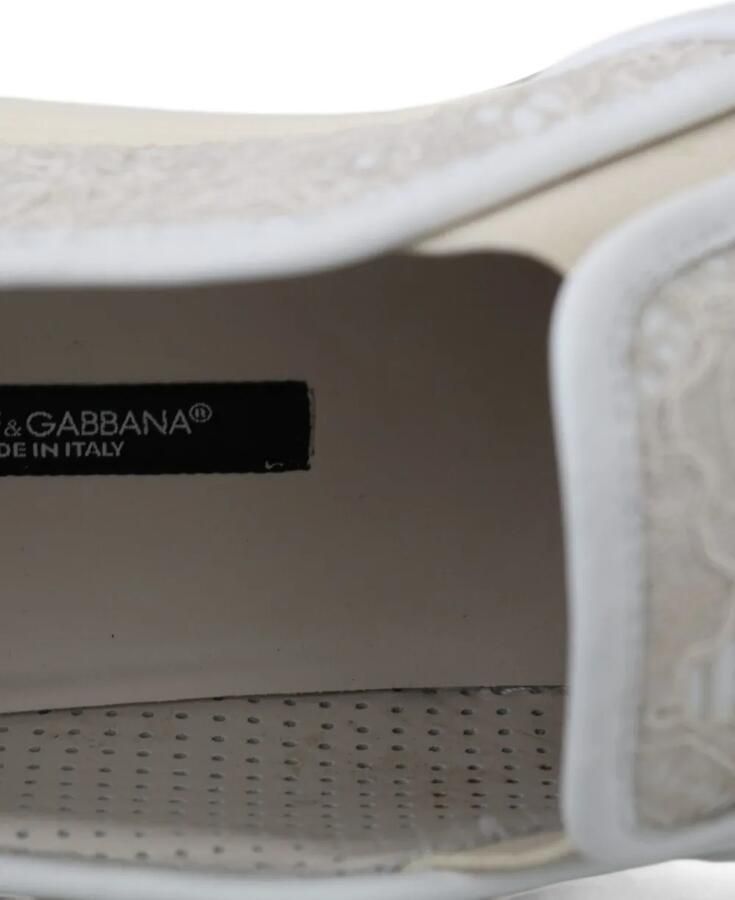 Dolce & Gabbana Slip-on sneakers verfraaid met kant Wit - Foto 2
