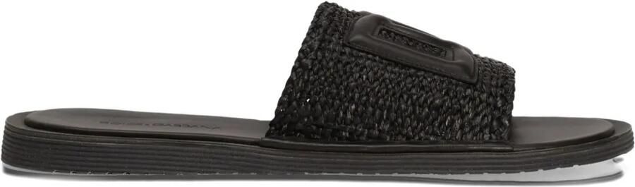 Dolce & Gabbana Slippers met logo-applicatie Zwart