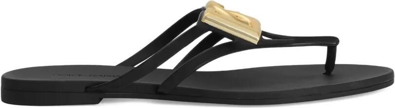 Dolce & Gabbana Slippers met logo Zwart