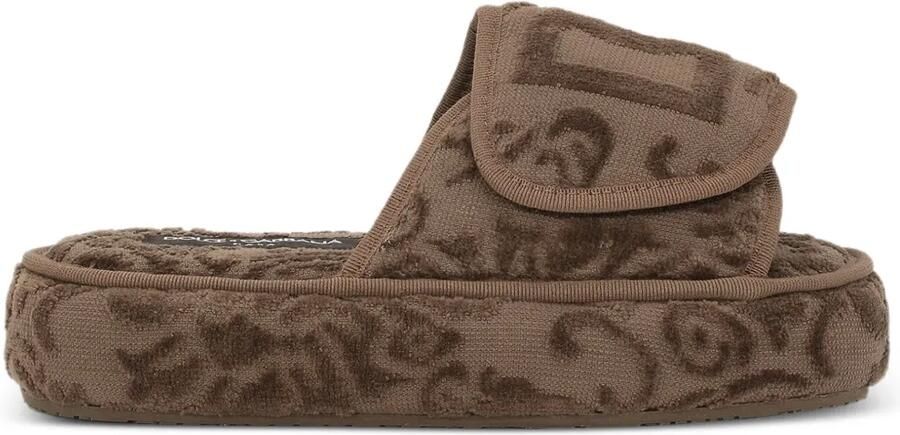 Dolce & Gabbana Slippers met logodetail Bruin