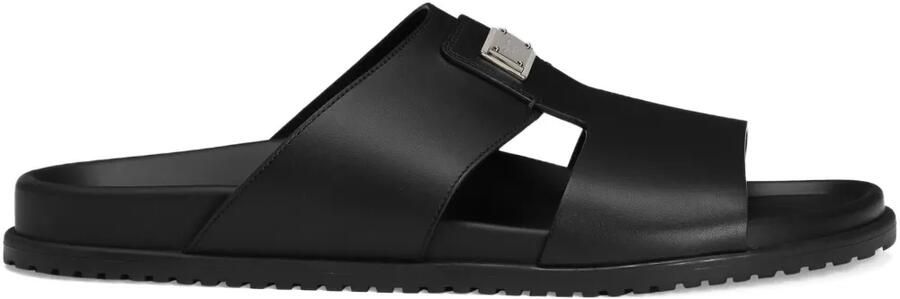 Dolce & Gabbana Slippers met logoplakkaat Zwart