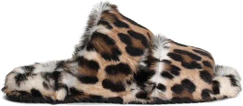 Dolce & Gabbana Slippers met luipaardprint Bruin