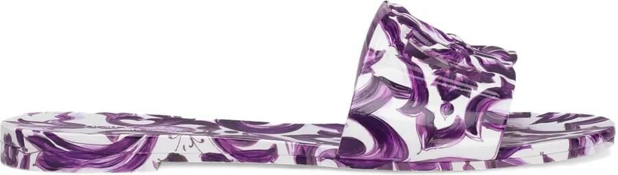 Dolce & Gabbana Slippers met Maiolica-print Wit