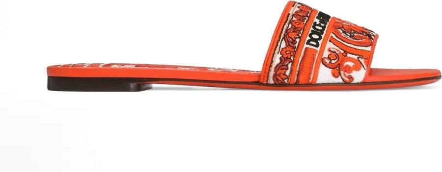 Dolce & Gabbana Slippers met Majolica-borduurwerk Oranje