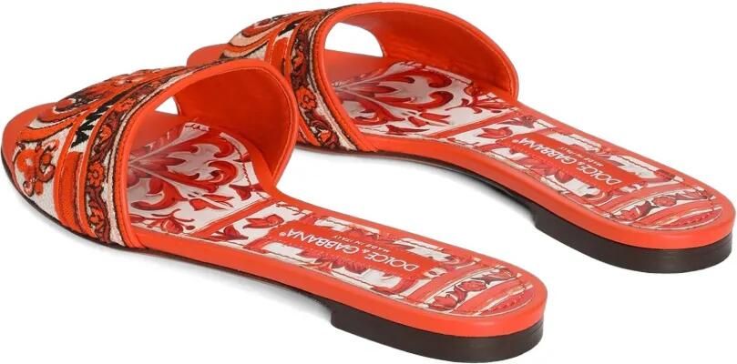 Dolce & Gabbana Slippers met Majolica-borduurwerk Oranje - Foto 3