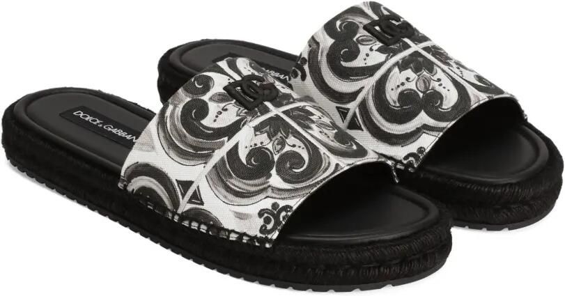 Dolce & Gabbana Slippers met Majolica-print Zwart - Foto 4