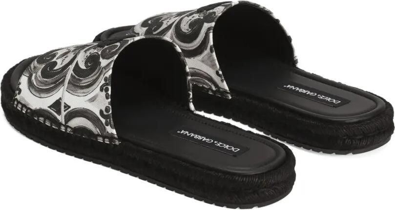 Dolce & Gabbana Slippers met Majolica-print Zwart - Foto 3
