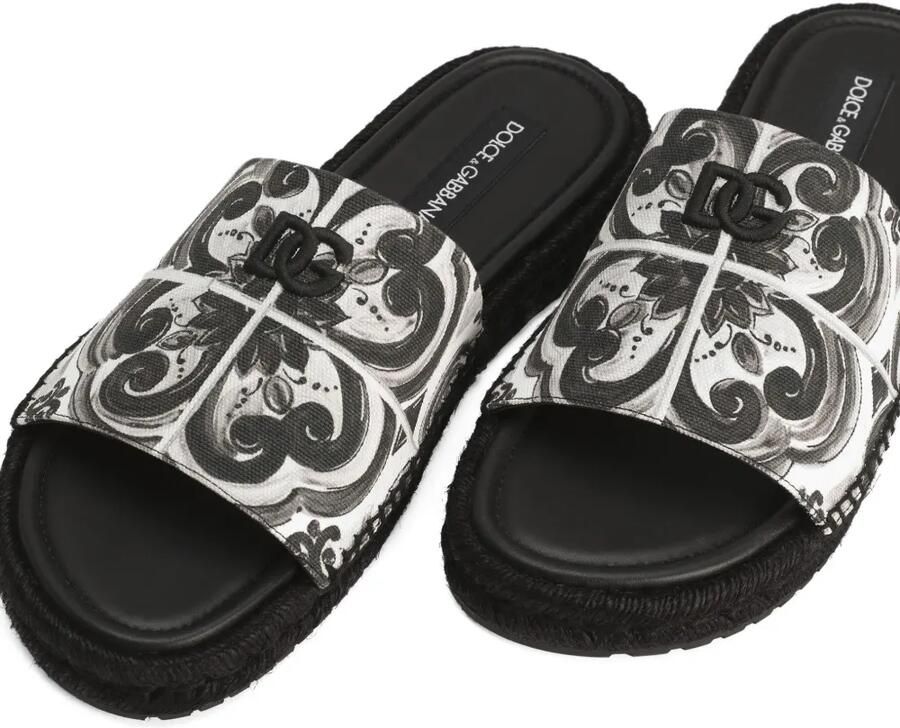 Dolce & Gabbana Slippers met Majolica-print Zwart - Foto 2
