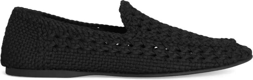 Dolce & Gabbana Slippers van geweven stof Zwart