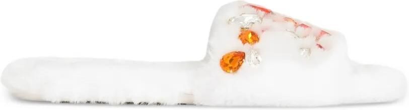 Dolce & Gabbana Slippers van imitatiebont Wit