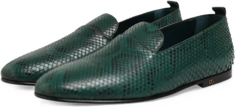 Dolce & Gabbana snakeskin-effect loafers Groen - Foto 2
