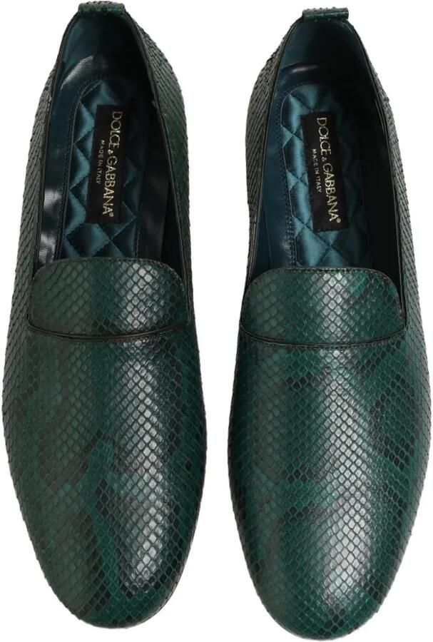 Dolce & Gabbana snakeskin-effect loafers Groen - Foto 5