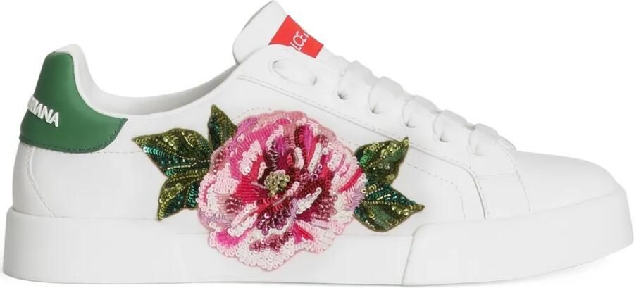 Dolce & Gabbana Sneakers met bloemenpatch Wit