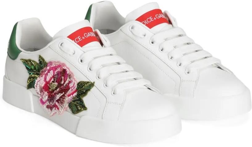 Dolce & Gabbana Sneakers met bloemenpatch Wit - Foto 4