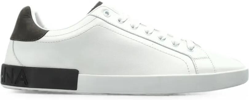 Dolce & Gabbana Sneakers met contrasterende hak en logo-reliëf Wit