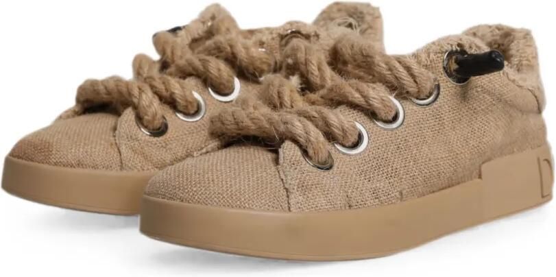 Dolce & Gabbana Sneakers met franje en kant Beige - Foto 5