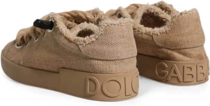 Dolce & Gabbana Sneakers met franje en kant Beige - Foto 4