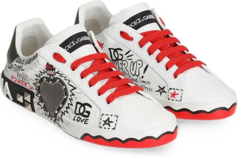 Dolce & Gabbana Sneakers met graffiti-print en hartpatch Wit - Foto 4