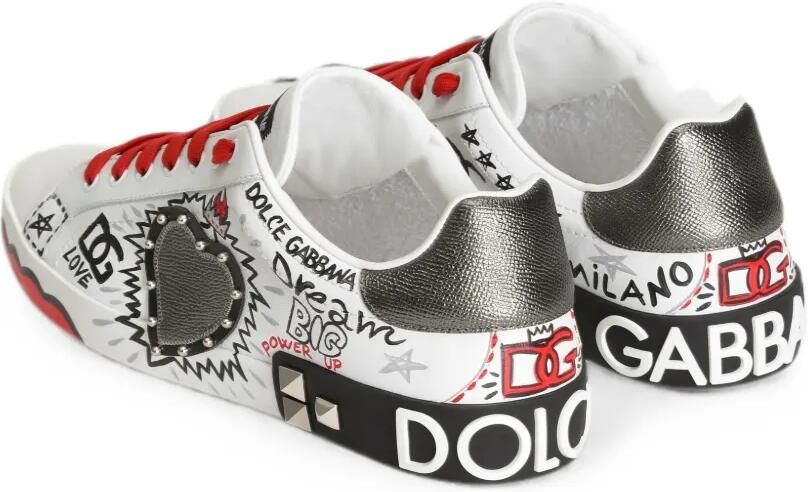Dolce & Gabbana Sneakers met graffiti-print en hartpatch Wit - Foto 5