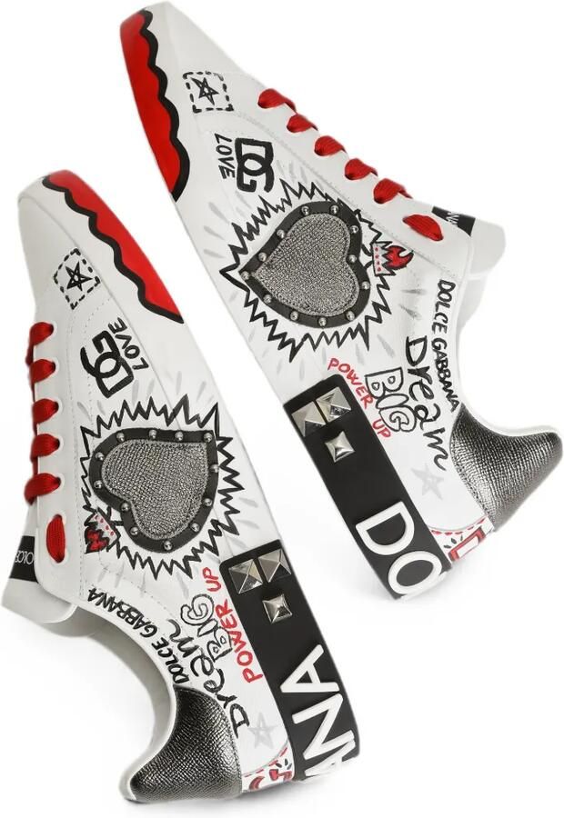 Dolce & Gabbana Sneakers met graffiti-print en hartpatch Wit - Foto 3