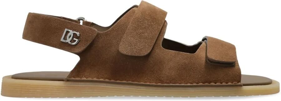 Dolce & Gabbana Sneakers met klittenband Bruin