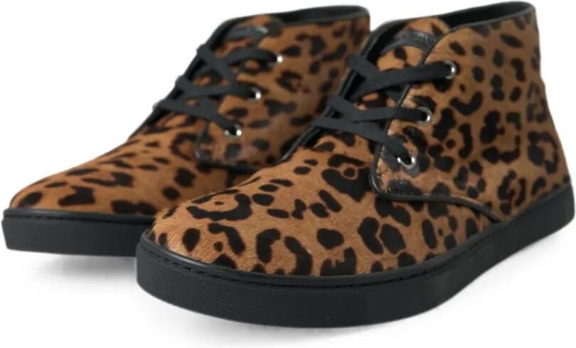 Dolce & Gabbana Sneakers met luipaardprint en kalfshaar Bruin - Foto 3