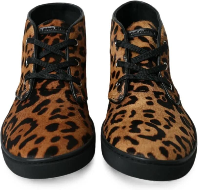 Dolce & Gabbana Sneakers met luipaardprint en kalfshaar Bruin - Foto 2