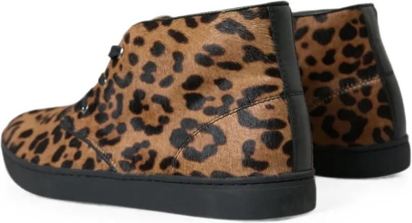Dolce & Gabbana Sneakers met luipaardprint en kalfshaar Bruin - Foto 4