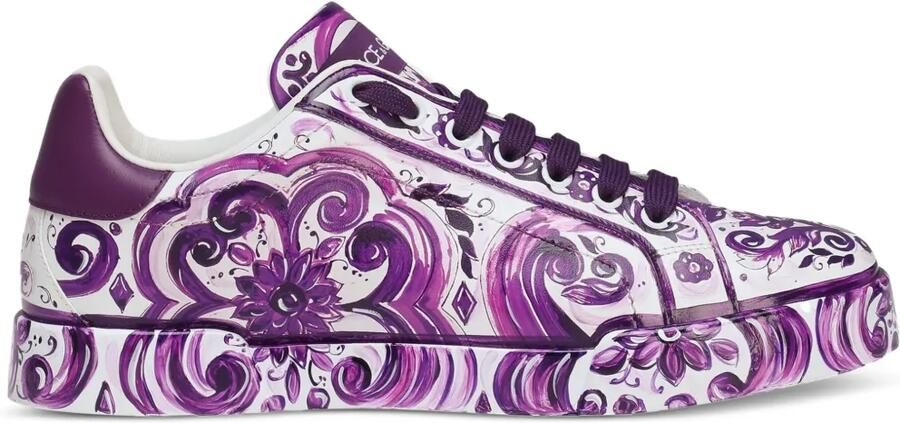 Dolce & Gabbana Sneakers met Maiolica-print Wit