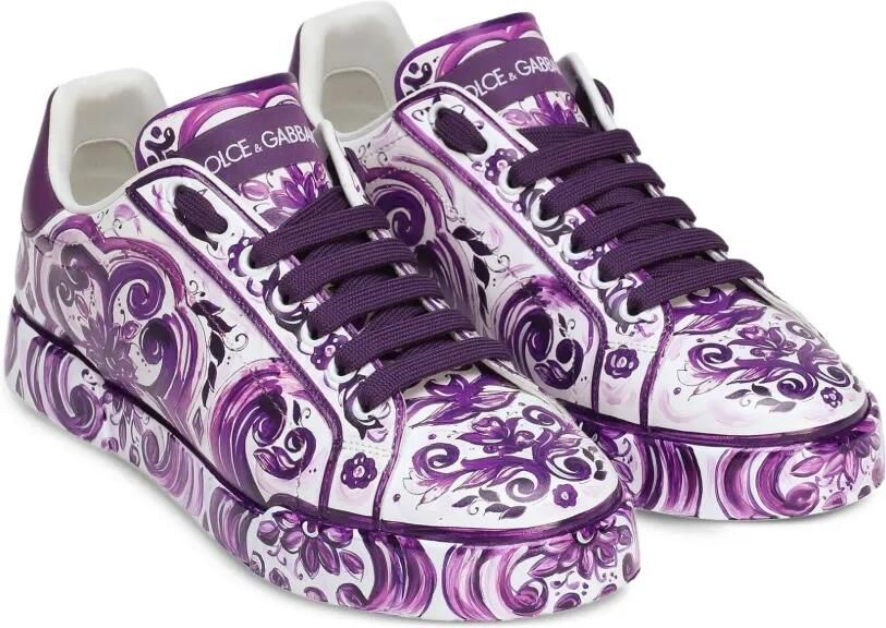 Dolce & Gabbana Sneakers met Maiolica-print Wit - Foto 3