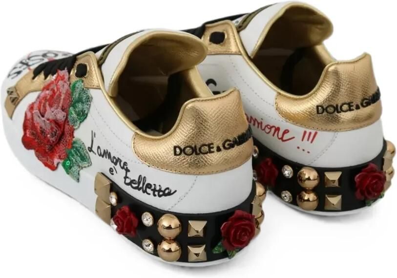 Dolce & Gabbana Sneakers met pailletten en studs Wit - Foto 2